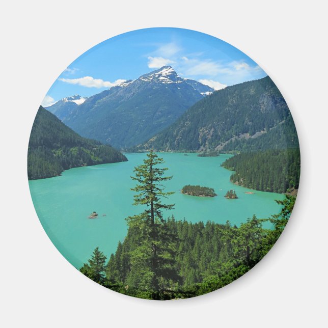 Íman Beautiful Mountain Lake Scenery em Washington (Frente)