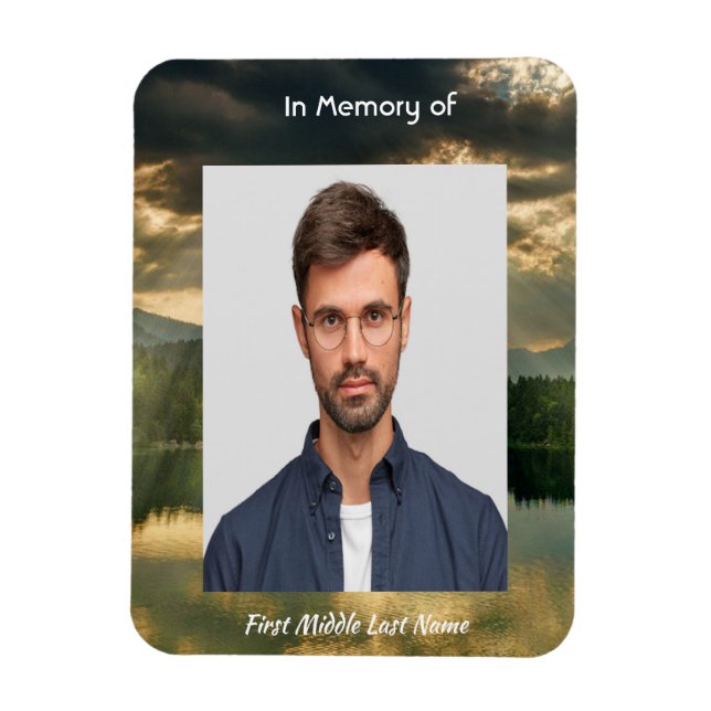 Íman Beautiful Sky Sun Scripture Memorial Keepsake  (Vertical)