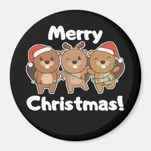 Íman Beaver Animais de Natal Beavernas Feliz Natal M
