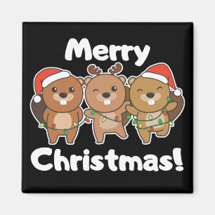 Íman Beaver Animais de Natal Beavernas Feliz Natal M
