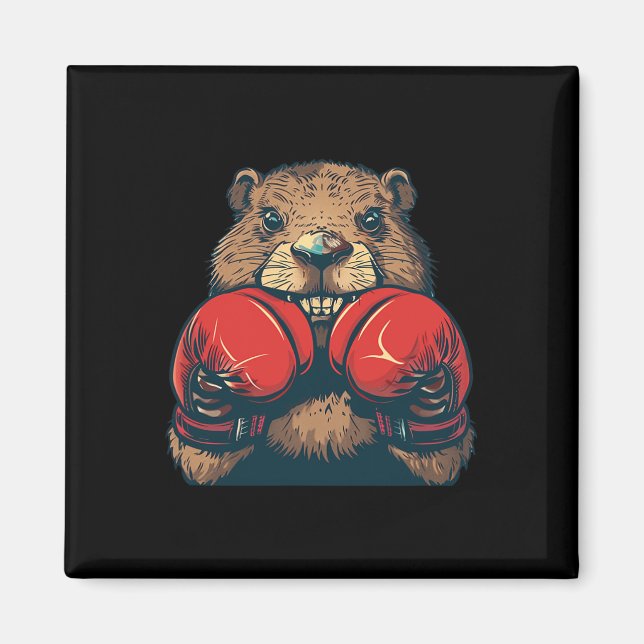 Íman Beaver Brilhante Com Luvas Emblem Para Uma Estrada (Frente)