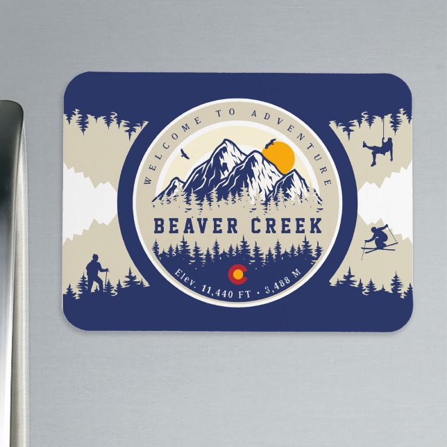 Íman Beaver Creek Colorado Flag Mountain Souvenir (Criador carregado)