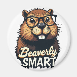 Íman Beaverly Smart - Castor Engraçado com Gráfico de Ó