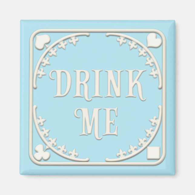 Íman "Beba-me" Festa Wonderland Tea Whimsical Blue (Frente)