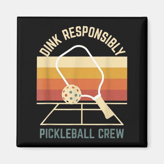 Íman Beba responsavelmente retro pickleball tripulação  (Frente)