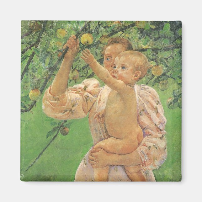 Íman Bebê Alcançando uma Maçã por Mary Cassatt (Frente)