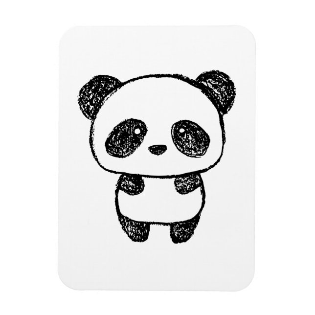 Íman Bebê Bonito Panda Desenhado em Carvão - Amanda Roo (Vertical)