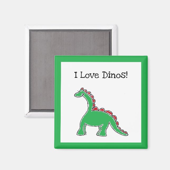 Íman Bebê Brontosaurus Cartoon Dinosaur Gear (Front/Back)