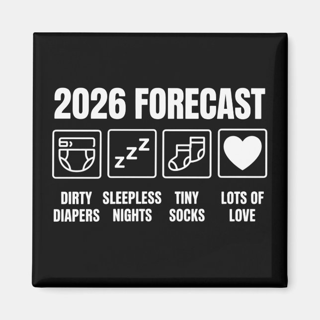 Íman Bebê Chegando Em Breve Previsão 2026 Chuveiro de B (Frente)