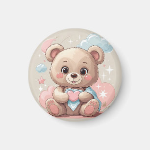 Íman Bebê de Urso de Teddy Adorável - Design de Pastel