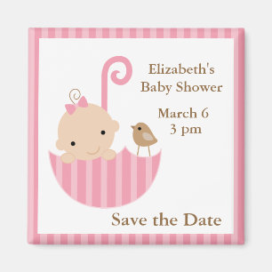 Íman Bebê e pássaro no guarda-chuva