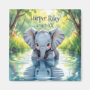 Íman Bebê Elefante Adorável e Reflexo Personalizado