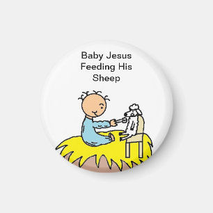 Íman Bebê Jesus que alimenta seus carneiros