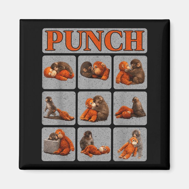 Íman Bebê macaco fofo chamado camisa punch macaco punch (Frente)