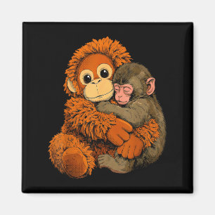 Íman Bebê macaco soca mamãe macaco brinquedo abraço cal
