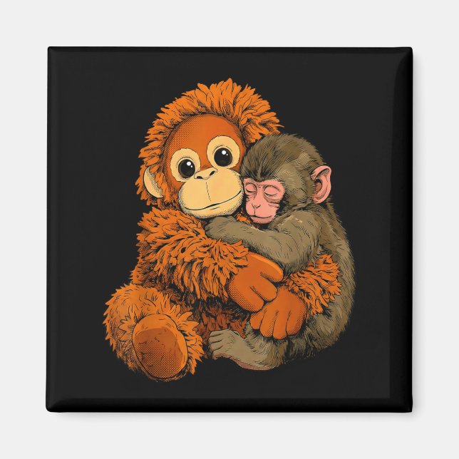 Íman Bebê macaco soca mamãe macaco brinquedo abraço cal (Frente)