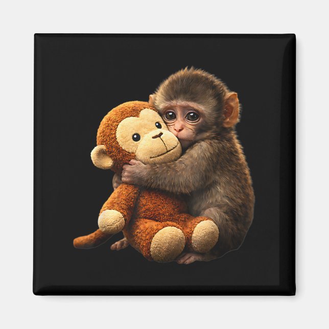 Íman Bebê macaco soco pelúcia macaco fofo soco pelúcia (Frente)
