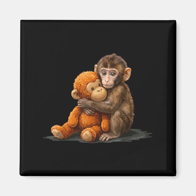 Íman Bebê macaquito fofo soco meme Bebê macaquito fofo  (Frente)