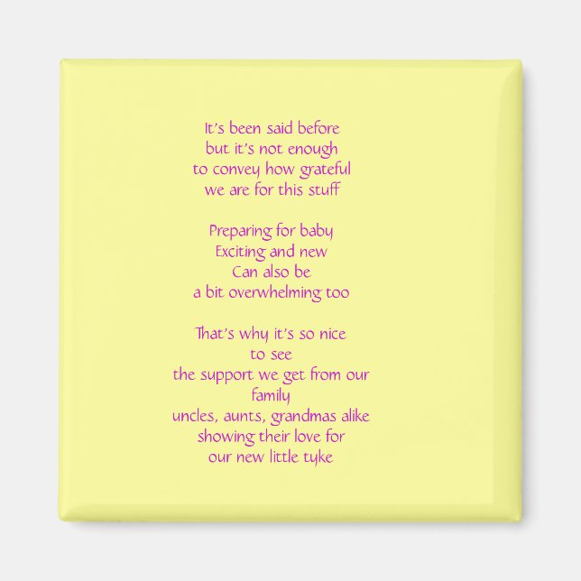 Íman Bebê Presente Obrigado (Frente)