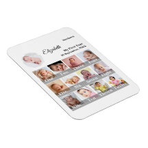 Bebê Primeiro Ano Colagem de Fotos de 12 Meses Mar