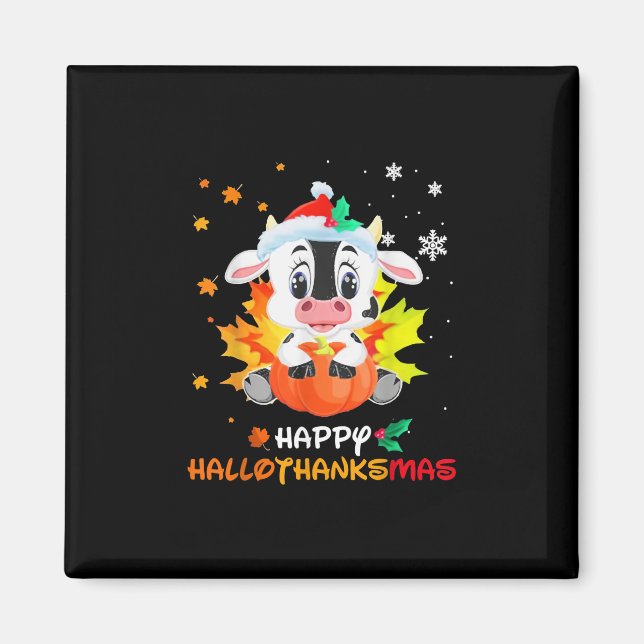 Íman Bebê Vaca Feliz Natal Hallothanksmas (Frente)
