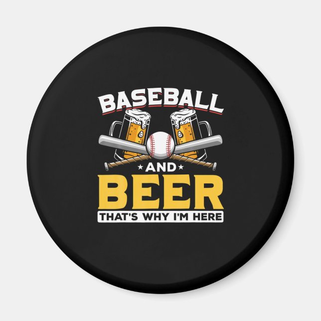 Íman Bebedor de Cerveja Beisebol Humor de Cerveja Anive (Frente)