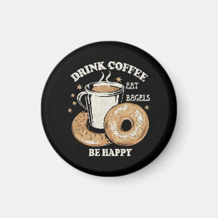 Íman Beber Café Comer Bagels Ser Feliz