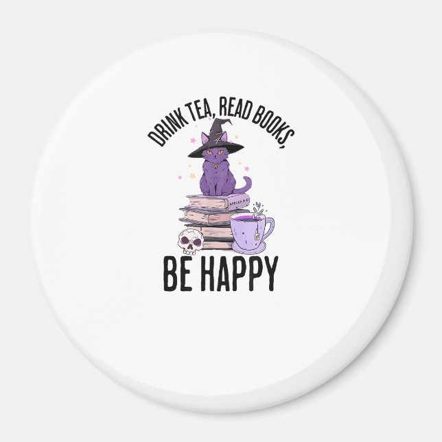 Íman Beber Ler Livros Whimsigoth Design de Halloween (Frente)
