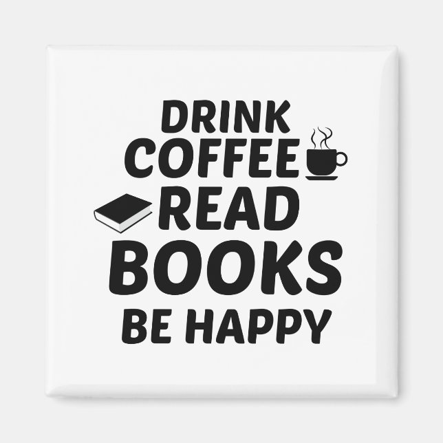 ÍMAN BEBER LIVROS DE LEITURA DE CAFÉ SEJA FELIZ (Frente)