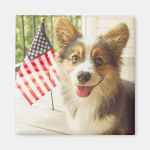 Íman Bebês Mais Pobres American Flag Corgi
