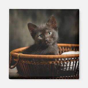 Íman Bebês Mais Pobres Kitten no cesto