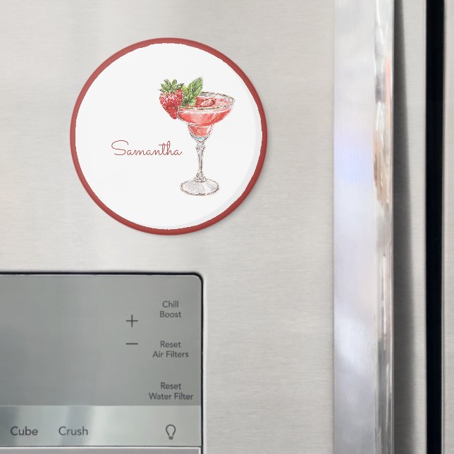 Íman Bebida de Cocktail de Morango Vermelho Branco (In Situ (Fridge))