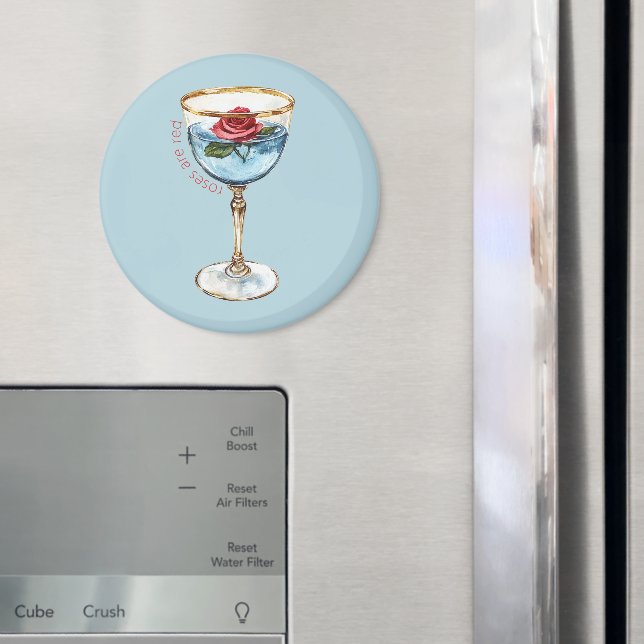 Íman Bebida de Vidro Flor Rosa Vermelha Azul Dourada (In Situ (Fridge))