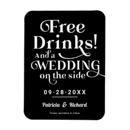 Íman Bebidas Grátis Divertido Casamento Informal Salvar