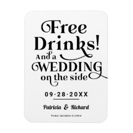 Íman Bebidas Grátis Divertido Casual Casamento Salvar A