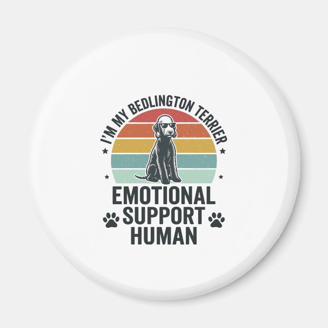 Íman Bedlington Terrier Suporte Emocional Humano Vintag (Frente)