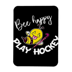 Íman Bee Happy Toca Hockey Bee Gifts, Eu Amo Bee Honey