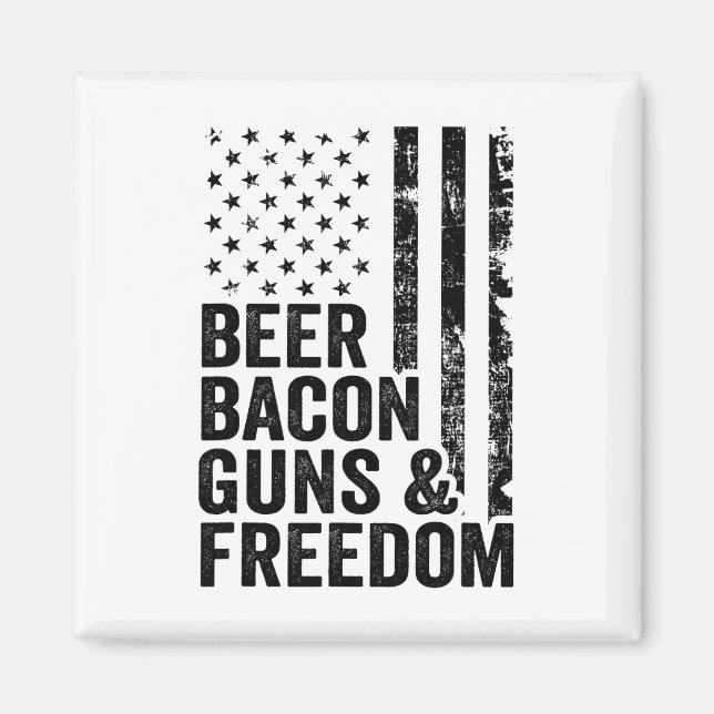 Íman Beer Bycon Guns E Freedom Usa Churrasco Flag Ameri (Frente)
