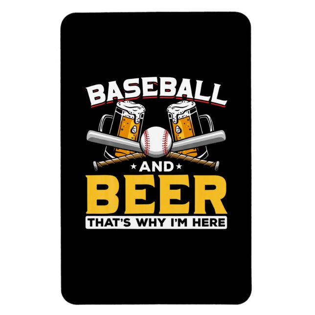 Íman Beer Drinker Baseball Beball Humor Aniversário (Vertical)
