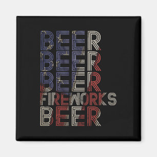 Íman Beer Fireworks Retro 4 De Julho Party Parade Drin