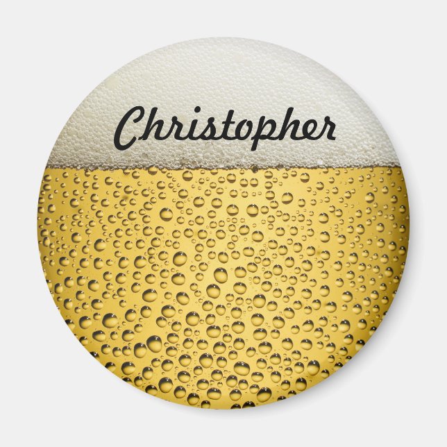 Íman Beer Glass Personalize a foto (Frente)