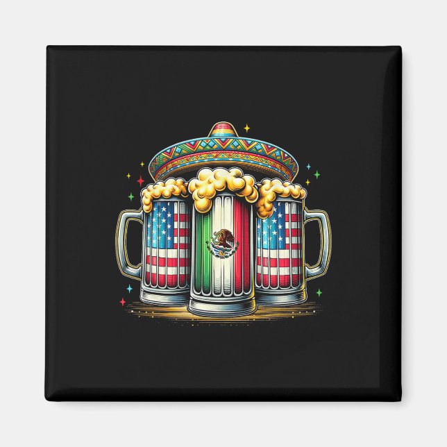 Íman Beer Mexicano Bandeira Cinco De Mayo Partido Beben (Frente)