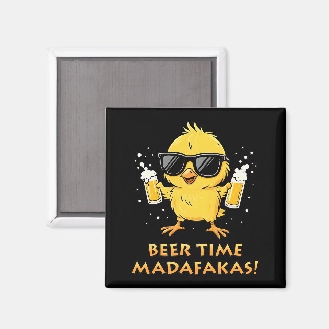 Íman Beer Time Madafakas Meme Pato Goose Retro (Front/Back)