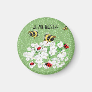 Íman BEES and LadyBugs - Art by LeahG Save The Bees