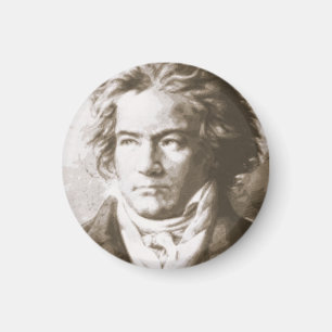 Íman Beethoven Em Sepia Pinback