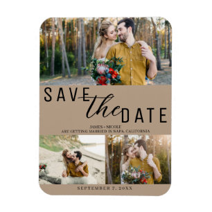 Íman Bege Salvar a Data Casamento 3 Fotos