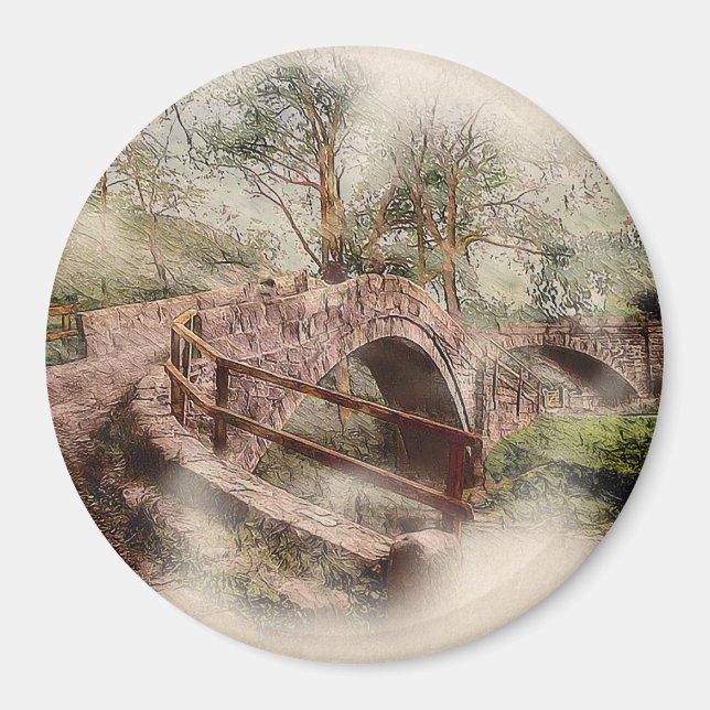 Íman Beggars Bridge, Glaisdale - Watercolour Art (Frente)