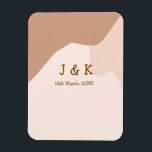 Íman Beige boho curvado nome do casamento laranja<br><div class="desc">design</div>