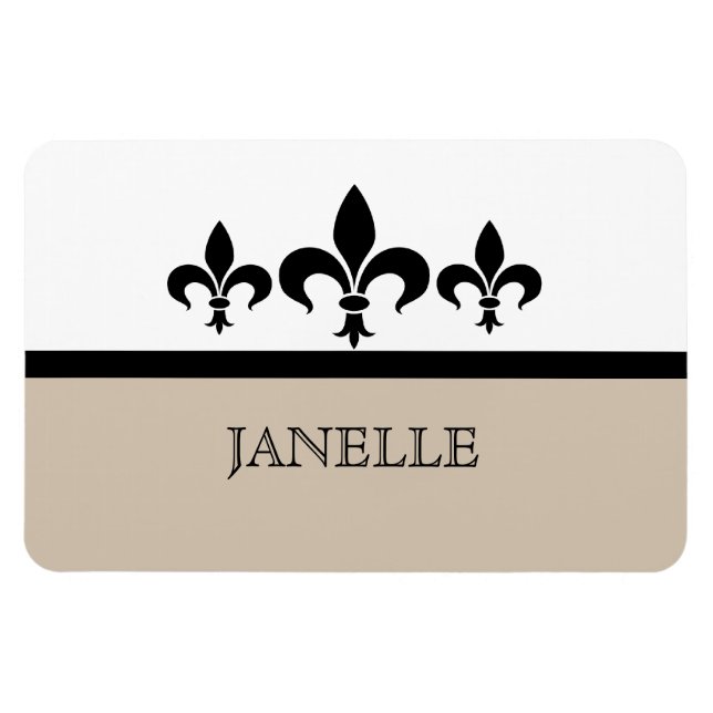 Íman Beige Swanky Fleur De Lis Flexi Magnet (Horizontal)