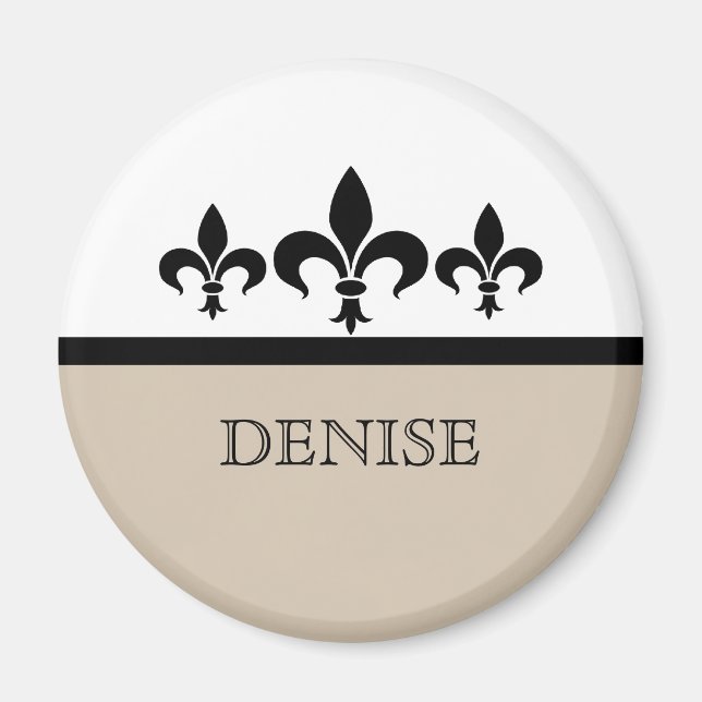 Íman Beige Swanky Fleur De Lis Magnet (Frente)